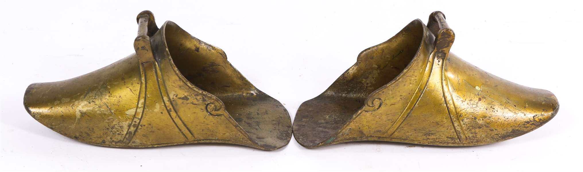 PAIR OF SOUTH AMERICAN BRASS STIRRUPS