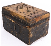 19TH CENTURY LEATHER COVERED DOCUMENT BOX
