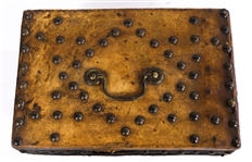 19TH CENTURY LEATHER COVERED DOCUMENT BOX