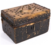 19TH CENTURY LEATHER COVERED DOCUMENT BOX