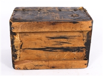 19TH CENTURY LEATHER COVERED DOCUMENT BOX