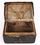 19TH CENTURY LEATHER COVERED DOCUMENT BOX