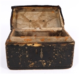 19TH CENTURY LEATHER COVERED DOCUMENT BOX