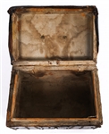 19TH CENTURY LEATHER COVERED DOCUMENT BOX
