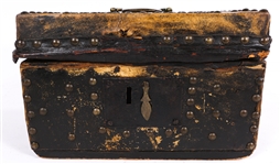 19TH CENTURY LEATHER COVERED DOCUMENT BOX