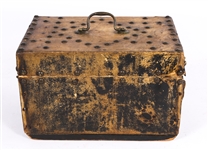 19TH CENTURY LEATHER COVERED DOCUMENT BOX