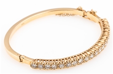 14K GOLD 2.8 CTW VS-SI/G-K DIAMOND HINGED BRACELET