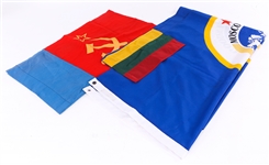 1986 GOODWILL GAMES MOSCOW FLAGS - LOT OF 3