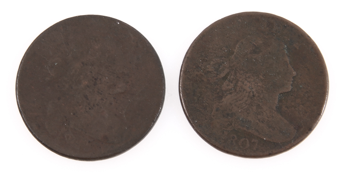 UNITED STATES EARLY COPPER LARGE CENTS - 1805 & 1807