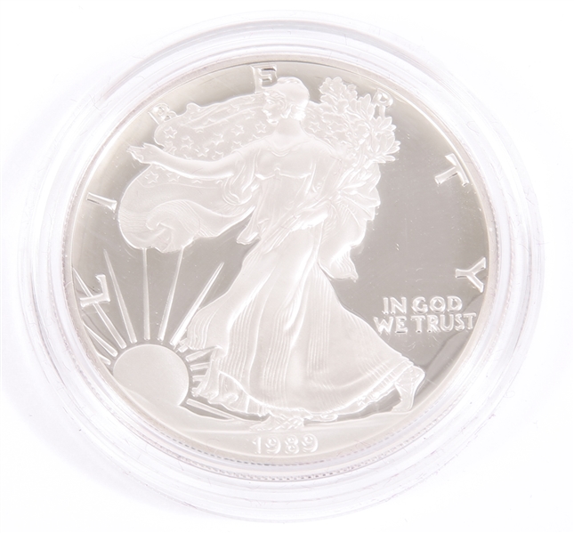 1989 S AMERICAN SILVER EAGLE ONE OUNCE PROOF COIN