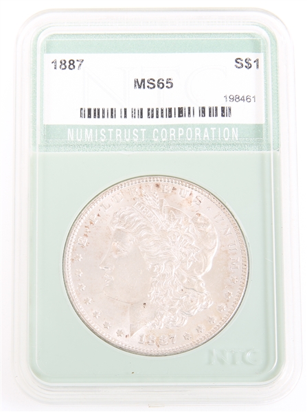 1887 UNITED STATES SILVER MORGAN DOLLAR NTC MS65