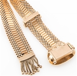 14K YELLOW GOLD & ENAMEL SLIDE BRACELET 
