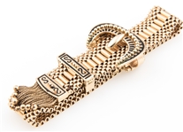 14K YELLOW GOLD & ENAMEL SLIDE BRACELET 