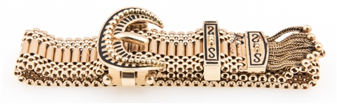 14K YELLOW GOLD & ENAMEL SLIDE BRACELET 