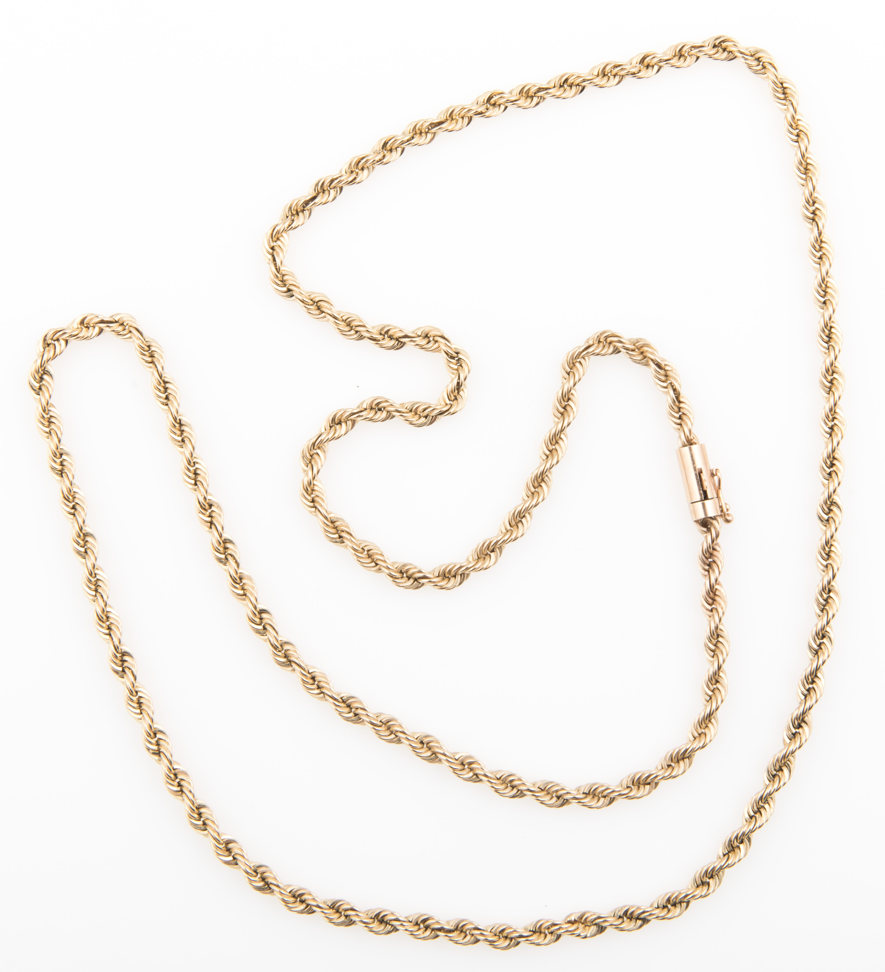 Lot Detail - 14K YELLOW GOLD ROPE CHAIN