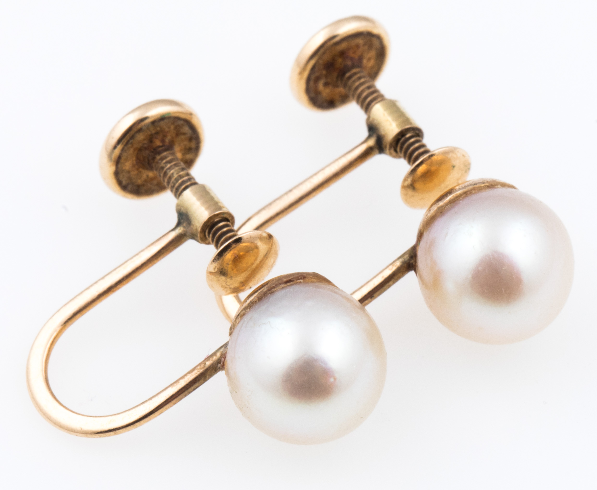 Lot Detail K Yellow Gold Pearl Earrings With Clip On Backs
