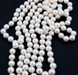 DOUBLE STRAND OF PEARLS WITH 18K GOLD & DIAMOND CLASP