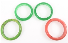 COSTUME DYED JADE & COMPOSITE BRACELETS - LOT OF 4