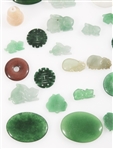 CHINESE CARVED STONE PENDANTS, BI DISCS - LOT OF 22