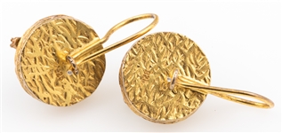 VERMEIL STERLING ARTS & CRAFTS STYLE DRAGONFLY EARRINGS