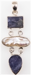ARYO STERLING SILVER PEARL & AMETHYST PENDANT