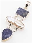 ARYO STERLING SILVER PEARL & AMETHYST PENDANT