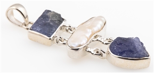 ARYO STERLING SILVER PEARL & AMETHYST PENDANT