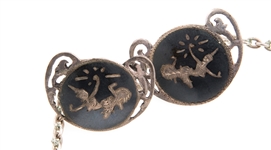 WOMEN'S STERLING SILVER SIAM EARRINGS, BROOCH, NECKLACE