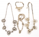 COSTUME JEWELRY NECKLACES & BRACELET - LOT OF 4