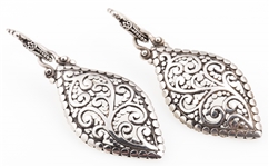 DESIGNER STERLING SILVER DROP EARRINGS - 2 PAIRS