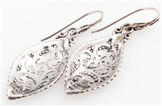 DESIGNER STERLING SILVER DROP EARRINGS - 2 PAIRS
