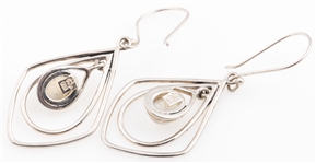 DESIGNER STERLING SILVER DROP EARRINGS - 2 PAIRS