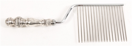 STERLING SILVER CAKE BREAKER, SALAD SERVERS & VIAL