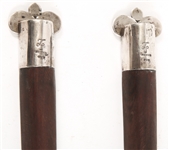 STERLING SILVER CAKE BREAKER, SALAD SERVERS & VIAL
