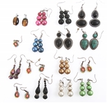 COSTUME JEWELRY EARRINGS & TIGERS EYE PENDANTS
