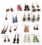 COSTUME JEWELRY EARRINGS & TIGER'S EYE PENDANTS