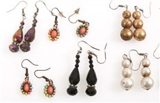 COSTUME JEWELRY EARRINGS & TIGER'S EYE PENDANTS