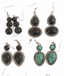 COSTUME JEWELRY EARRINGS & TIGER'S EYE PENDANTS
