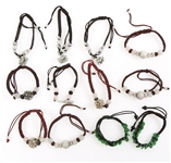 STONE MACRAME BRACELETS - LOT OF 13