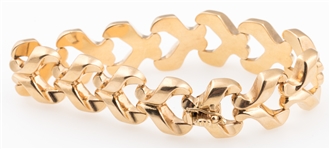18K YELLOW GOLD FANCY LINK BRACELET