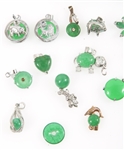 COSTUME JEWELRY DYED JADE PENDANTS & CHARMS - LOT OF 30