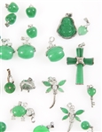 COSTUME JEWELRY DYED JADE PENDANTS & CHARMS - LOT OF 30