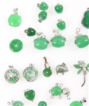 COSTUME JEWELRY DYED JADE PENDANTS & CHARMS - LOT OF 30