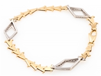 14K YELLOW & WHITE GOLD DIAMOND BRACELET