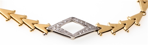 14K YELLOW & WHITE GOLD DIAMOND BRACELET