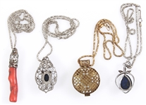 COSTUME JEWELRY LAPIS LAZULI, CORAL & ENAMEL NECKLACES