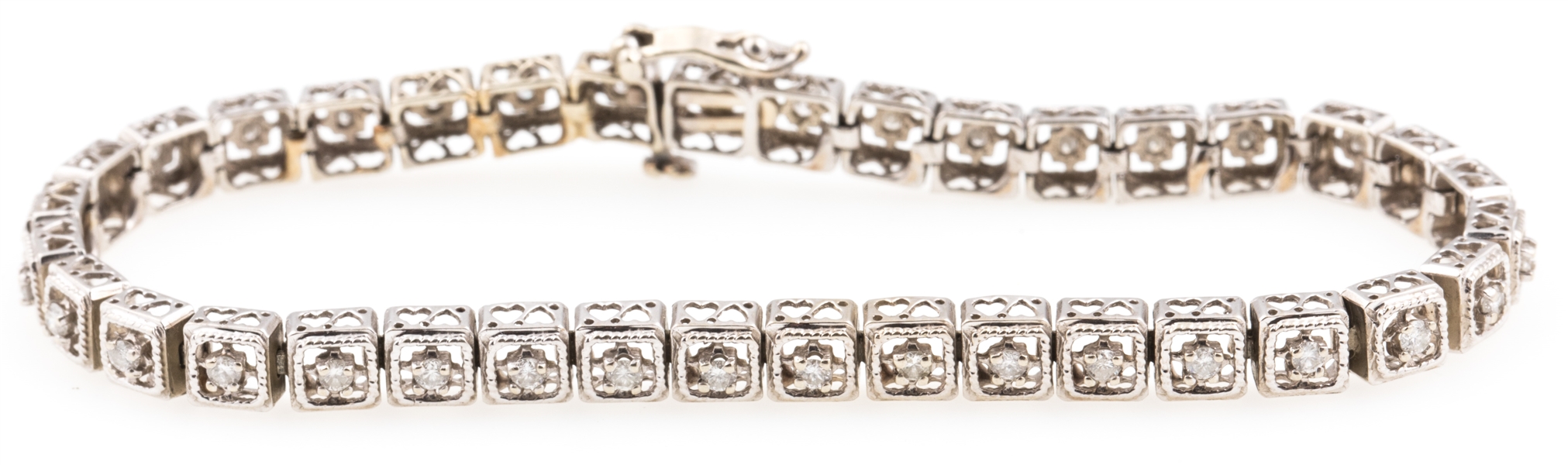 14K WHITE GOLD DIAMOND BRACELET