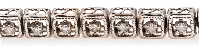 14K WHITE GOLD DIAMOND BRACELET