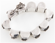 MEXICO STERLING SILVER DOME LINK BRACELET