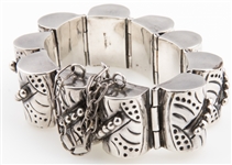 MEXICO STERLING SILVER DOME LINK BRACELET
